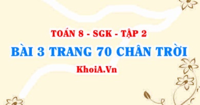 Bài 3 trang 70 Toán 8 Chân trời sáng tạo Tập 2